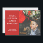 Kära Santa, hur mycket vet du redan? Jul Julkort<br><div class="desc">Det platta hälsning-kortet till jul - hur mycket vet du redan? Julkort - Helgdag kort - julkort - platta X-Mas/helgdag-kort som du kan anpassa med ditt eget foto och din egen text .. från Ricaso ÄNDRA PROMPLE PHOTO TILL DIN EGEN</div>