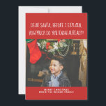 Kära Santa, hur mycket vet du redan? Jul Julkort<br><div class="desc">Det platta hälsning-kortet till jul - hur mycket vet du redan? Julkort - Helgdag kort - julkort - platta X-Mas/helgdag-kort som du kan anpassa med ditt eget foto och din egen text .. från Ricaso ÄNDRA PROMPLE PHOTO TILL DIN EGEN</div>