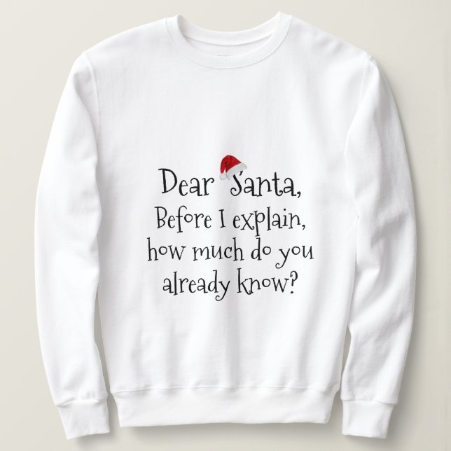 Kära Santa, hur mycket vet du? (svart text) T Shirt (Design framsida)