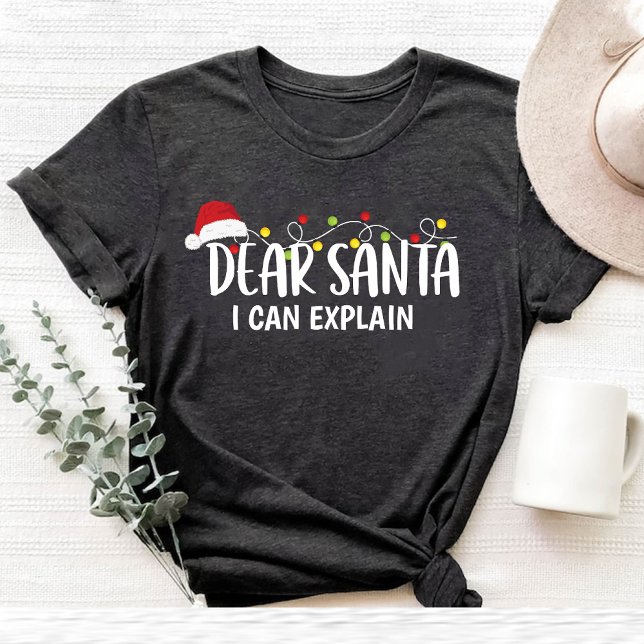 Kära Santa I kan förklara den vackra julfamiljen T Shirt (Dear Santa I Can Explain Funny Christmas family T-Shirt)