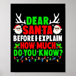 Kära Santa I kan förklara hur roligt Julafton Fami Poster