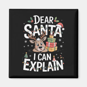 Kära Santa I kan förklara julfamiljen Kväll Magnet