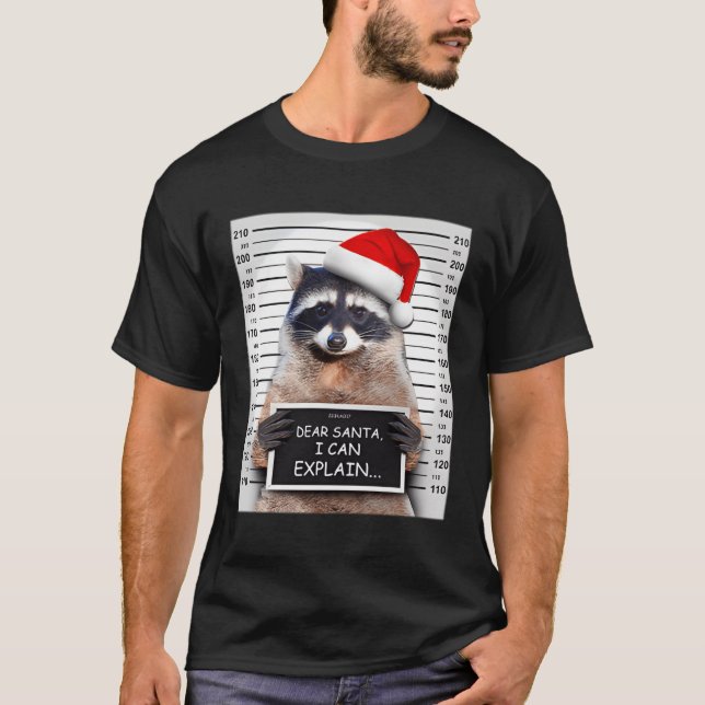 Kära Santa I kan förklara Raccoon T Shirt (Framsida)