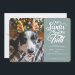 Kära Santa I provade hund roligt jul Julkort<br><div class="desc">Skicka det här söta och roligt-helgdag till din familj och dina vänner för att sprida julhälsning. Det här kortet har trendig och modern typografi som lyder "Bästa Santa I verkligen provade" i vitt handskrivet typsnitt. Lägg enkelt till ett av dina favoriter i hund bilder för att anpassa kortets framsida. Det...</div>