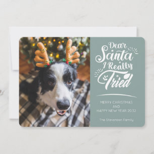 Kära Santa I provade hund roligt jul Julkort