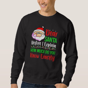 Kära Santa Innan jag förklarar hur mycket vet du o Lång Ärmad Tröja