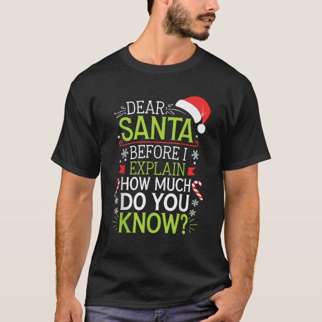 Kära Santa Innan jag förklarar hur mycket vet du X T Shirt (Framsida)