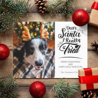 Kära Santa, jag försökte ta hund foto roligt jul Helg Vykort