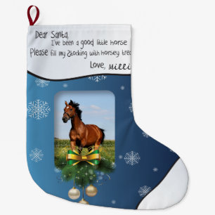 Kära Santa Jag har varit Bra Horse PHOTO RAM Namn Stor Julstrumpa