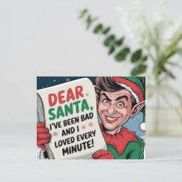 Kära Santa, jag har varit dålig juldesign för Elf- Vykort