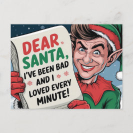 Kära Santa, jag har varit dålig juldesign för Elf- Vykort