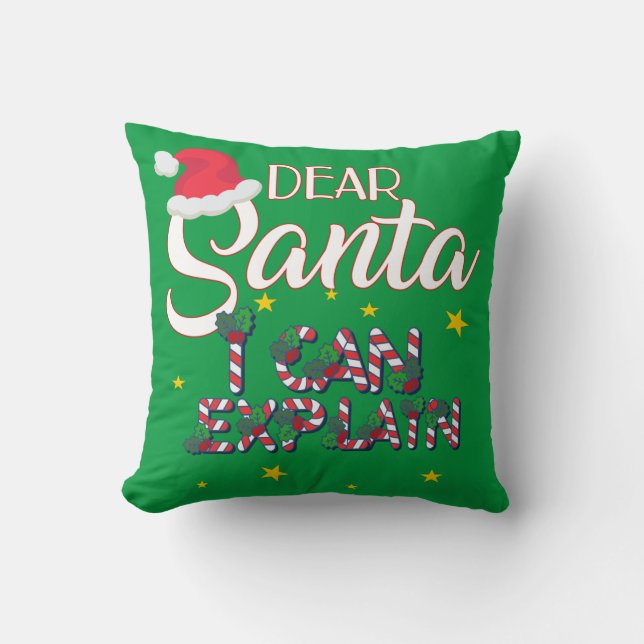 Kära Santa, jag kan förklara julklappen Kudde (Framsida)