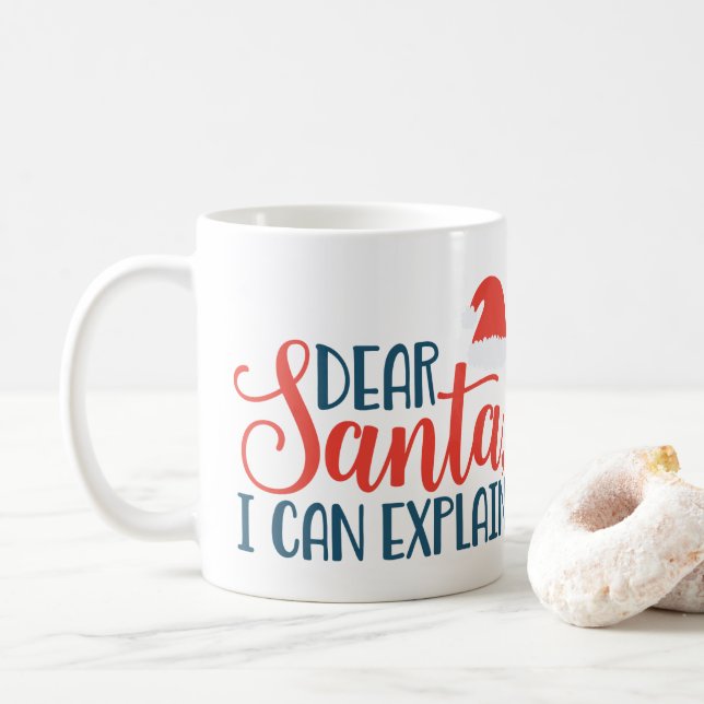 Kära Santa, jag kan förklara kaffe Mugg (Med munk)
