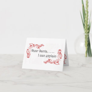 Kära Santa, jag kan förklara notecard Helgkort