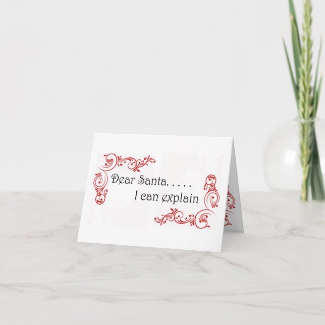 Kära Santa, jag kan förklara notecard Helgkort (Framsida)
