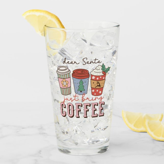 Kära Santa | Julkaffe, latte Glaskopp (Framsida Ice)