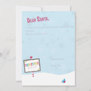 Kära Santa - Julönskelista Julkort