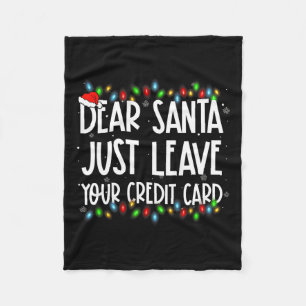 Kära Santa Just, Lämna din Kredit Card Julafton-fa Fleecefilt