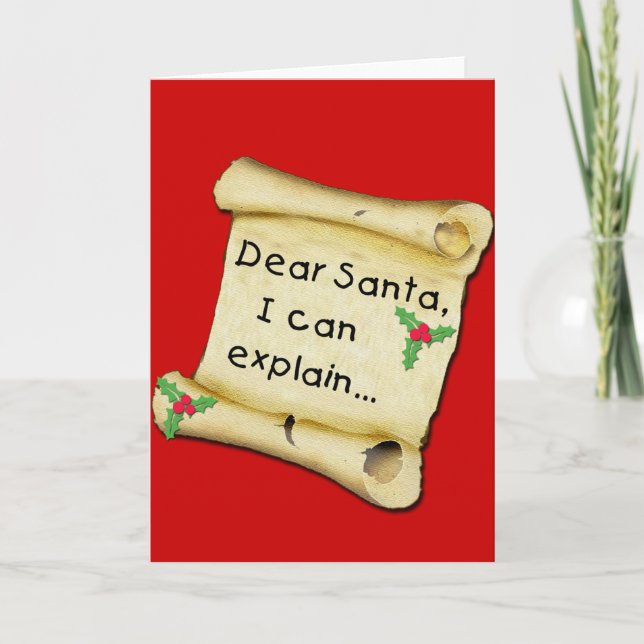 Kära Santa… kan jag förklara den roliga Helgkort (Framsida)