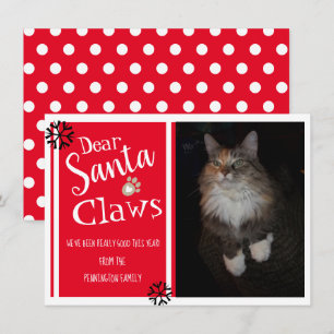 Kära Santa Klo Roligt  Cat Photo Julkort