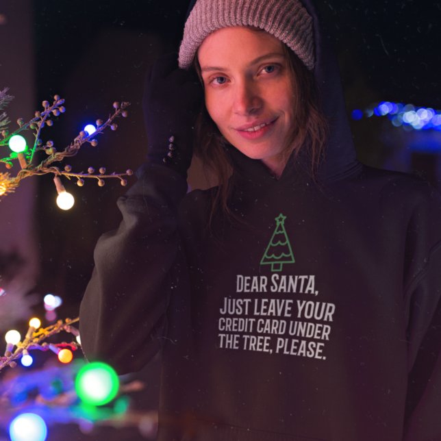 Kära Santa Lämna Kredit-kort under Träd-jul T Shirt (Skapare uppladdad)