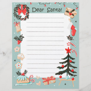 Kära Santa Letterhead Brevhuvud