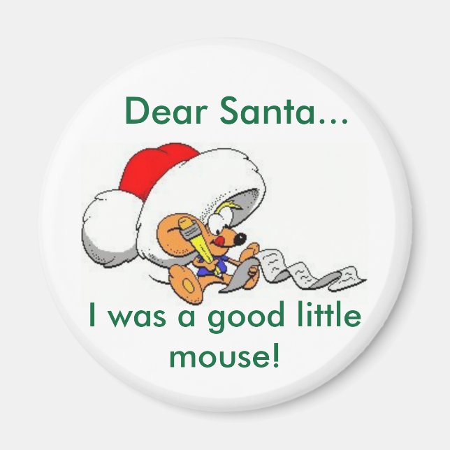 Kära Santa Mouse Magnet (Framsidan)