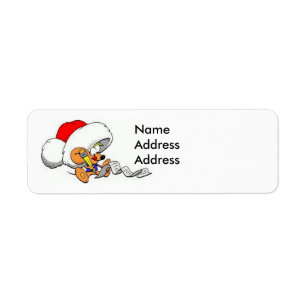 Kära Santa Mouse med listadressetikett Returadress Etikett
