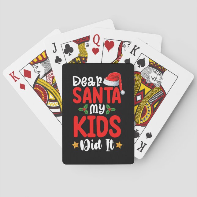Kära Santa My Kids gjorde det jul Pappa Mamma Casinokort (Baksidan)
