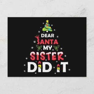 Kära Santa My Sister gjorde det, citerar julgåva Vykort