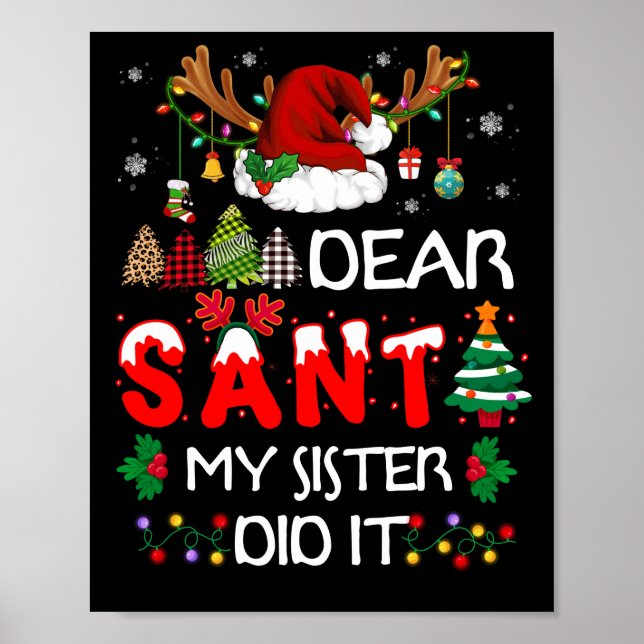 Kära Santa My Sister, gjorde julpajamas Poster (Framsidan)