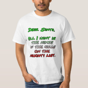 Kära Santa Naughtflickor listar T-shirt