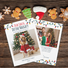 Kära Santa Naughty Rolig hund jul 2 Foton Julkort