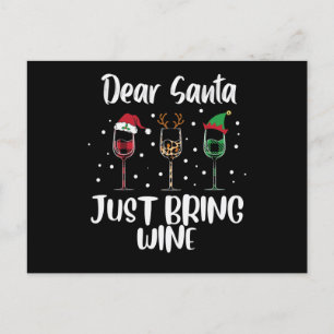 Kära Santa precis ta med Vin Funny Helg Vykort