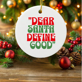 Kära Santa Red och Grönt Groovy Font Ornament