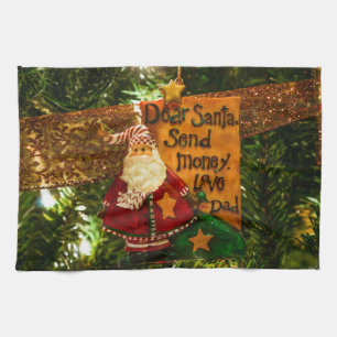 Kära Santa Send Money Kökshandduk