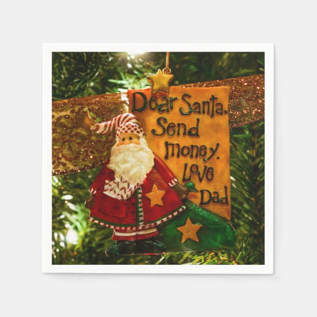 Kära Santa Send Money Pappersservett (Framsidan)