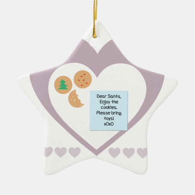 Kära Santa - snälla ta med Leksaker Julgransprydnad Keramik (Framsidan)