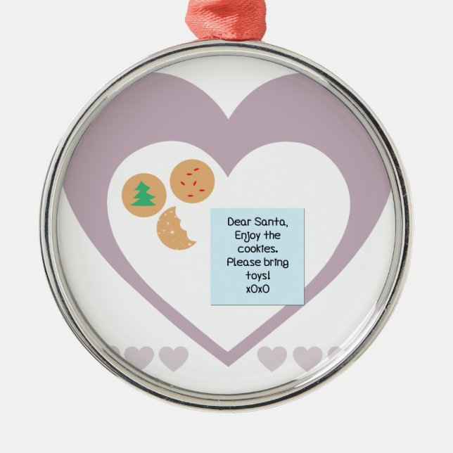 Kära Santa - snälla ta med Leksaker Julgransprydnad Metall (Framsidan)
