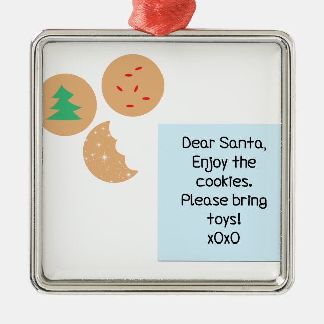Kära Santa - snälla ta med Leksaker Julgransprydnad Metall (Framsidan)