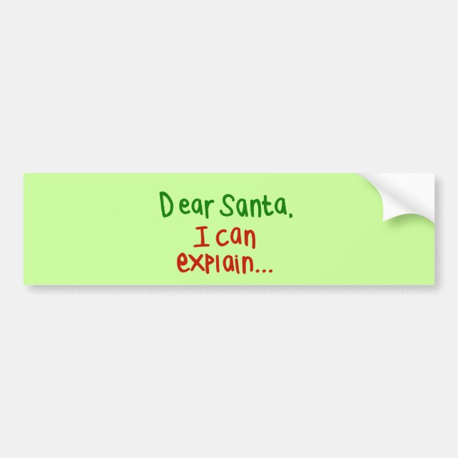 Kära Santa som jag kan förklara Bildekal (Framsidan)