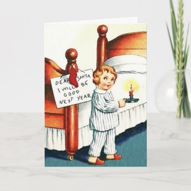 Kära Santa som jag ska, är den bra nästa Helgkort (Framsida)
