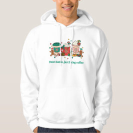 Kära Santa, ta bara med Coffee Manar White Hoodie. Hoodie