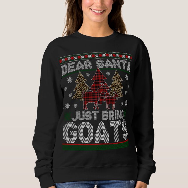 Kära Santa, ta bara med getter Julgran Red Pla T Shirt (Framsida)