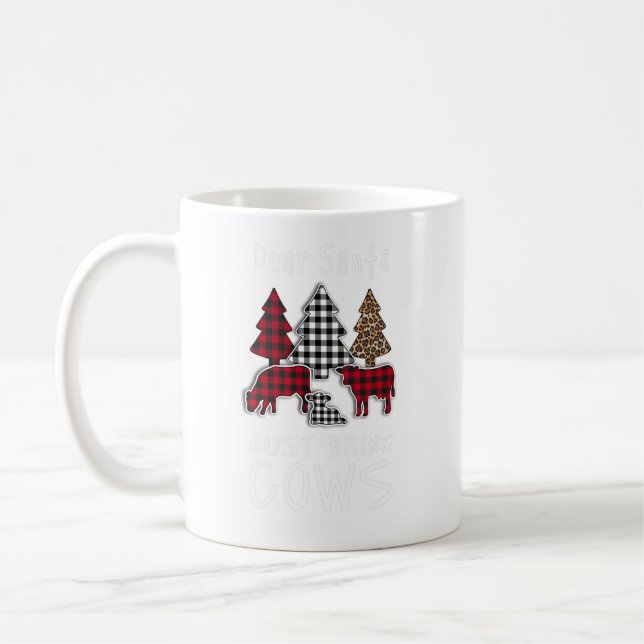 Kära Santa, ta bara med mig Kor, jul Kaffemugg (Vänster)