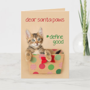 Kära Santa Tassar, Definiera Bra Kitten Helgkort