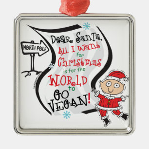Kära Santa Vegan Wish Julgransprydnad Metall