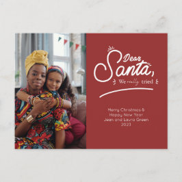 Kära Santa, vi har testat fotot i Verkligen Helg Vykort