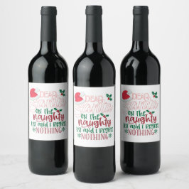 Kära Santa Vinflaska Etikett