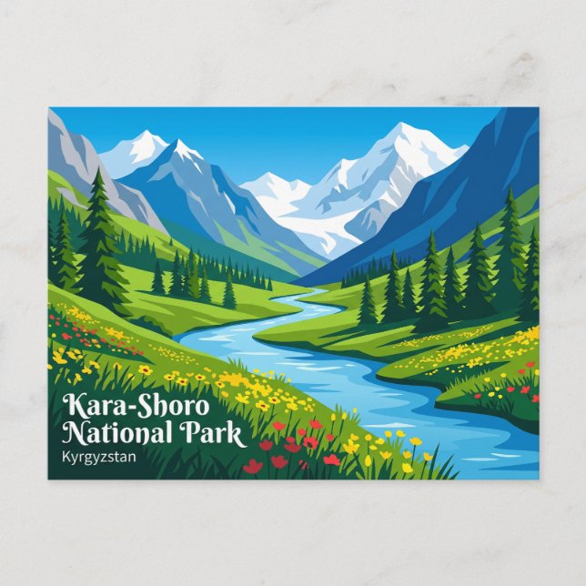 Kara-Shoro nationalpark Kirgizistan Vykort (Framsida)